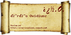 Órás Ovidiusz névjegykártya
